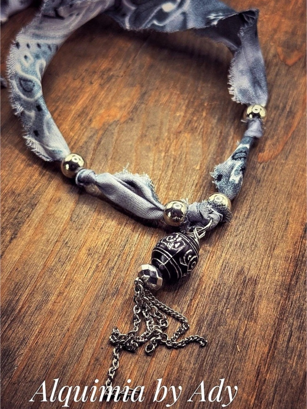 Alquimia by Ady Gray & Black Beaded Pendant Necklace